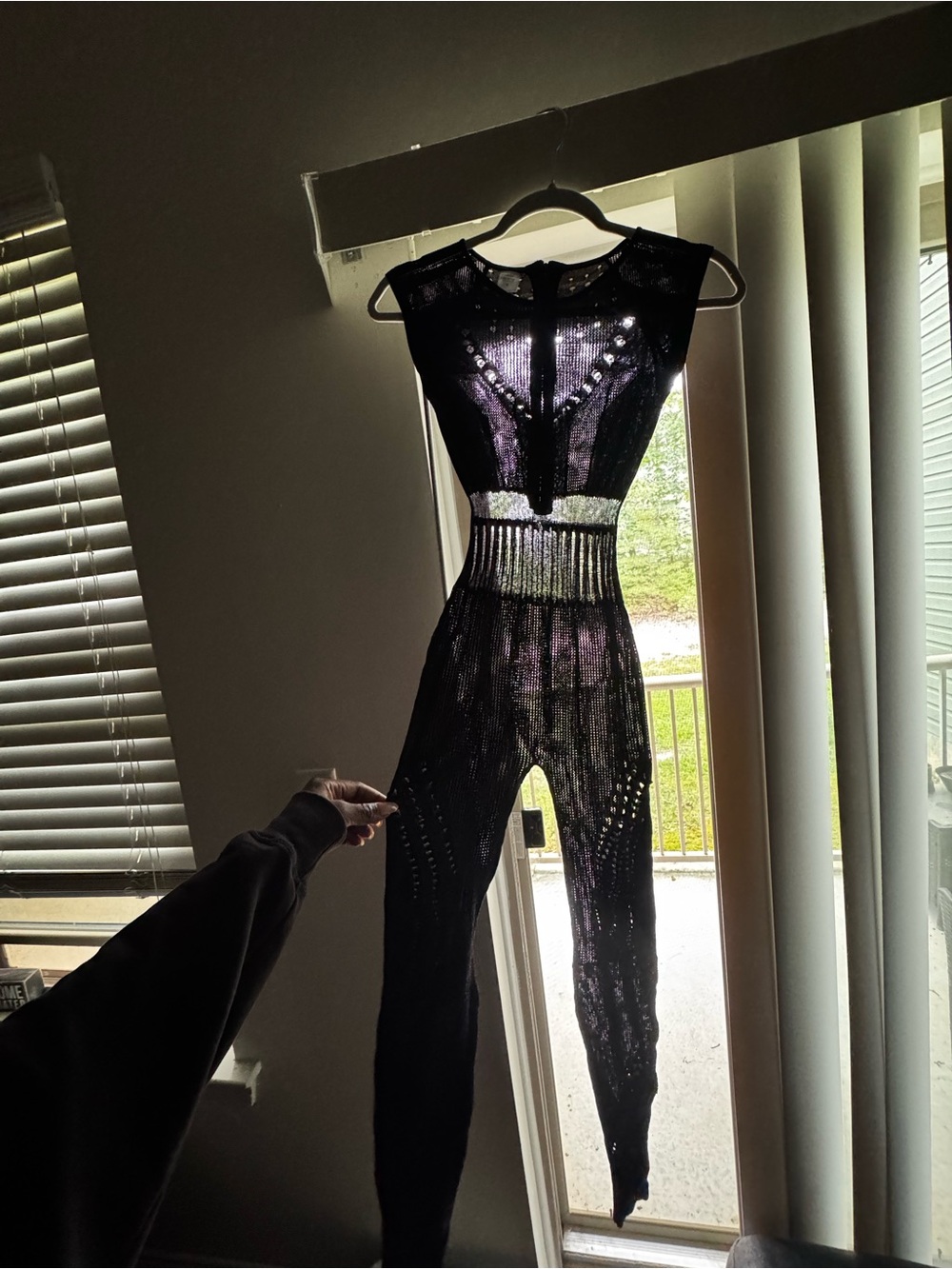 Wolford Black Sheer Knit Jumpsuit